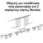 Διπλός μηχανισμός συρόμενης πόρτας HERCULES 120 kg.