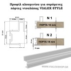 Μηχανισμός συρόμενης ντουλάπας για 2 πόρτες VIALEX 3