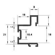 VIALEX ULTRA 18 – Προφίλ για συρόμενες ντουλάπες VIALEX ULTRA 18 – Προφίλ για συρόμενες ντουλάπες